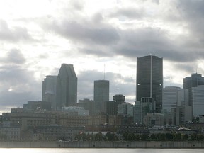 Montreal skyline on a cloudy day