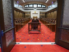 A Senate bill that would require Canadians to verify their age online before accessing porn is moving through the House of Commons without the support of the Liberal government. The Senate of Canada building and Senate Chamber are pictured in Ottawa on Monday, Feb. 18, 2019.