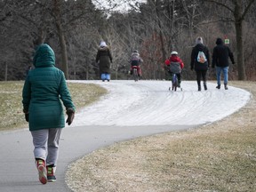 A few people were out in Maisonneuve Park on Friday, Jan. 5, 2024.