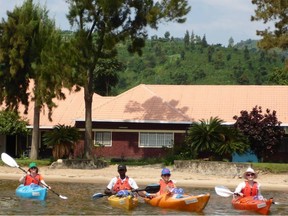 Guests joining Kingfisher Journeys enjoy activities such as kayaking at many different lodges, including the Collins Cyimbiri Guesthouse and Base Camp on the shore of Lake Kivu.