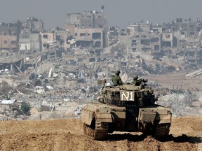 An Israeli tankin the Gaza Strip