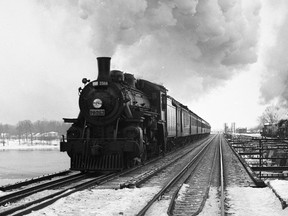 Vintage photo shows a CPR commuter train in 1950.