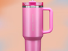 A pink tumbler mug