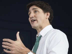 Prime Minister Justin Trudeau makes an announcement in Waterloo, Ont. on Friday, Feb. 2, 2024.
