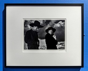 Ansel Adams's photo of Georgia O'Keeffe and Orville Cox, Canyon de Chelly National Monument, Arizona.