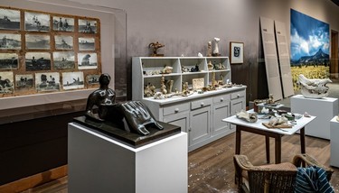 A re-creation of Henry Moore's studio containing personal collections of found objects, furnishings and tools at the MMFA.