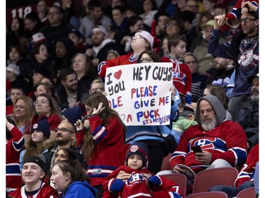 Fans watch the Canadiens' annual Skills Competition in Montreal on Sunday, Feb. 25, 2024.