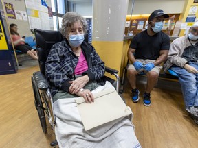 A woman waiting to be seen in the emergency room of Lakeshore General Hospital