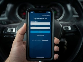 The ArriveCan app is seen in a file photo.