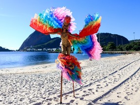 Raquel Poti performs during a street party on the second day of Carnival on Feb. 10, 2024, in Rio de Janeiro, Brazil.