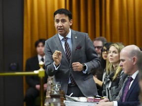 Justice Minister Arif Virani during question period in the House of Commons on Parliament Hill in Ottawa on Monday, Feb. 12, 2024.