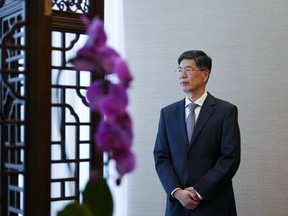 Chinese Ambassador to Canada Cong Peiwu poses for a portrait at the Embassy of China in Ottawa on Friday, Oct. 20, 2023.