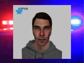 this photo depicts a composite of a suspect accused of sexual assault. It shows a white man with brown hair wearing a grey hoodie.