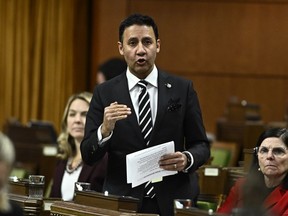 Minister of Justice and Attorney General of Canada Arif Virani rises during Question Period in the House of Commons on Parliament Hill in Ottawa on Thursday, Feb. 29, 2024.
