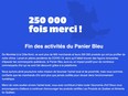 A message on a blue background says 'Fin des activités du Panier Bleu'