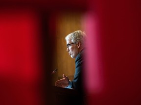 Privacy Commissioner of Canada Philippe Dufresne delivers the results of an investigation, at a press conference in Ottawa, on Thursday, Jan. 26, 2023.