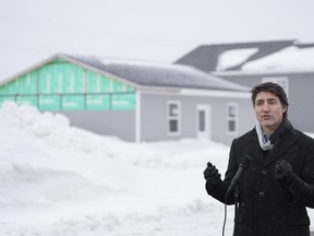 Prime Minister Justin Trudeau makes an announcement in Membertou First Nation on Cape Breton Island, N.S., Thursday, Feb. 22, 2024.