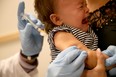 A child being vaccinated against the measles