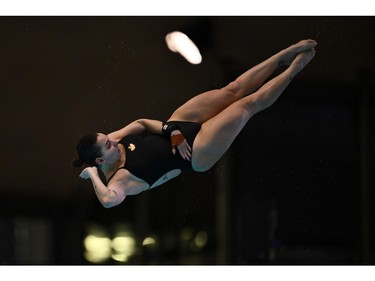 Pamela Ware of Montreal competes in the Women's 3m Springboard Final during the World Aquatics Diving World Cup at the Olympic Park Sports Centre on Saturday, March 2, 2024, in Montreal.