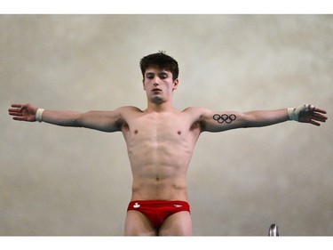 Nathan Zsombor-Murray of Pointe-Claire competes in the Men's 10m Platform Final during the World Aquatics Diving World Cup at the Olympic Park Sports Centre on Saturday, March 2, 2024, in Montreal.