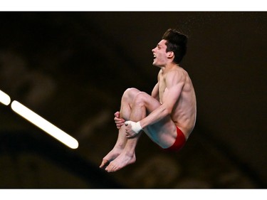 Nathan Zsombor-Murray of Pointe-Claire competes in the Men's 10m Platform Final during the World Aquatics Diving World Cup at the Olympic Park Sports Centre on Saturday, March 2, 2024, in Montreal, Quebec, Canada.