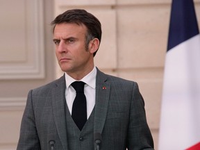 French President Emmanuel Macron is seen at the Élysée Palace in Paris, on March 7, 2024.