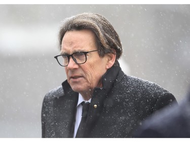 Pierre Karl Péladeau attends the funeral of former prime minister Brian Mulroney on Saturday, March 23, 2024, in Montreal.