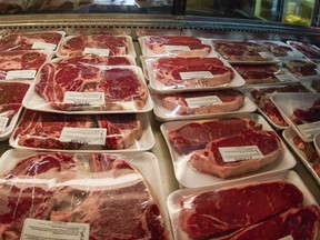 Rows of fresh cut beef in the coolers of the retail section at the Wight's Meat Packing facility in Fombell, Pa. is shown on June 16, 2022.