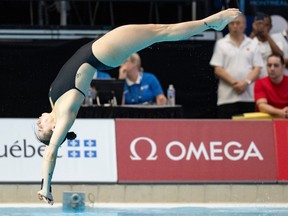 Pamela Ware of Montreal competes during the women's 3m springboard final at the World Aquatics Diving World Cup 2024 in Montreal on Saturday, March 2, 2024.