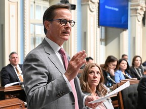 Frédéric Beauchemin speaks at the National Assembly