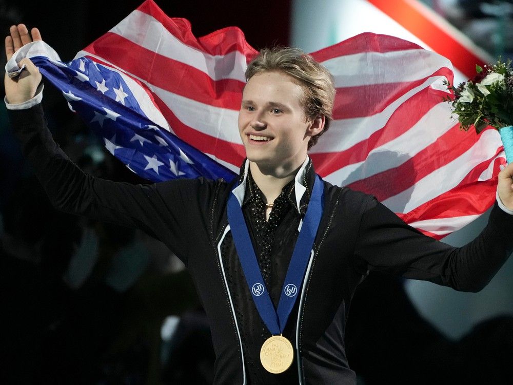 Ilia Malinin takes men’s world figure skating crown in record ...