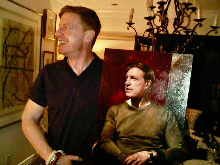  David Shannon, seen here with a portrait he had done for his 50th birthday. Photo courtesy Chris Shannon.