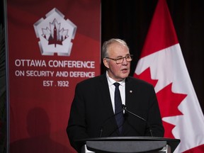 National Defence Minister Bill Blair speaks during the Ottawa Conference on Security and Defence in Ottawa on Thursday, March 7, 2024.