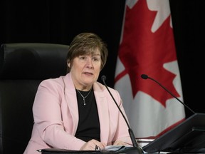Commissioner Justice Marie-Josée Hogue delivers opening remarks as the Public Inquiry Into Foreign Interference in Federal Electoral Processes and Democratic Institutions begins hearings, Wednesday, March 27, 2024 in Ottawa.