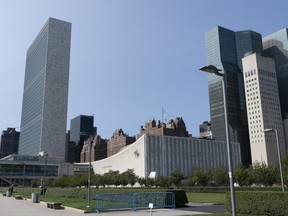A general view of the United Nations headquarters is seen, Sept. 21, 2020.