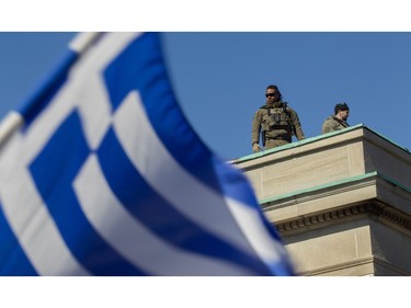 Security was on display at the Greek Independence Day Parade on Sunday, March 24, 2024, in Montreal as it was attended by Prime Minister Justin Trudeau and Greek Prime Minister Kyriakos Mitsotakis.