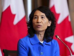 Chief public health officer Dr. Theresa Tam speaks during a press conference in Ottawa on Monday, June 19, 2023.