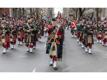 The Black Watch took part in the 199th St. Patrick's Day parade in Montreal on Sunday, March 17, 2024.