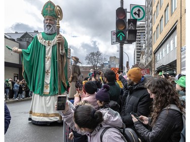 Giants marched in the 199th annual St. Patrick's Day parade in Montreal on Sunday, March 17, 2024.