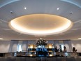 The main entrance ceiling overlooking the bar of the restaurant Ile-de-France at Le 9e of the newly renovated Eaton Centre. The ninth floor will have one restaurant, two private dining rooms and an events space..