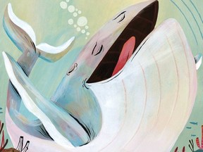 An illustration shows a happy whale singing, with bubbles rising from the blowhole.