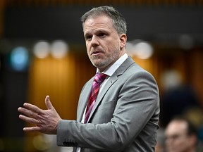 Minister of Health Mark Holland rises during Question Period in the House of Commons on Parliament Hill in Ottawa on Thursday, Feb. 29, 2024.