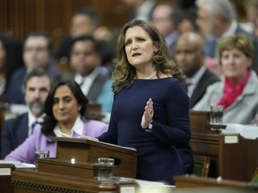 Finance Minister Chrystia Freeland delivered the federal budget in the House of Commons in Ottawa on Tuesday, April 16, 2024.