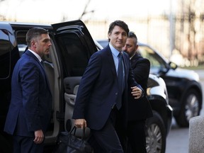 Prime Minister Justin Trudeau arrives on Parliament Hill in Ottawa on Tuesday, April 9, 2024.