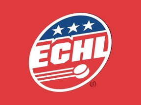 The East Coast Hockey League logo is seen in an undated handout photo. The ECHL's board of governors has approved the sale of the Trois-Rivières Lions to Spire Hockey, the hockey league announced Tuesday.