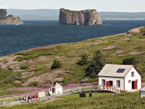 Buenaventura Island is shown overlooking Percé Rock on July 25, 2012.