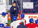 Jean-François Houle leaves Laval Rocket to take NCAA job at Clarkson 3 Laval Rocket head coach Jean-François Houle addresses his team during practice at the Place Bell Sports Complex in Laval.