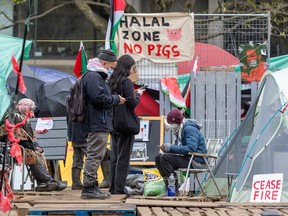Halal no pigs sign Mcgill encampment pro-palestinian