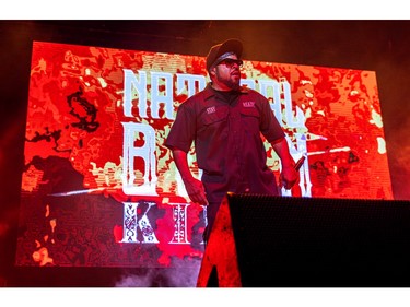 Rapper Ice Cube performs at Place Bell in Laval on Friday, May 10, 2024.