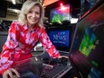 Montreal weather specialist Lori Graham in her studio office on Wednesday. Graham is retiring after 25 years.